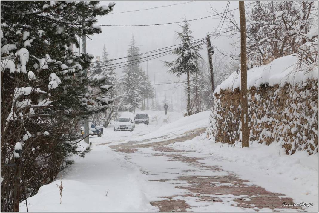 Konya’nın karla kaplı ilçesinden kartpostallık kareler 42